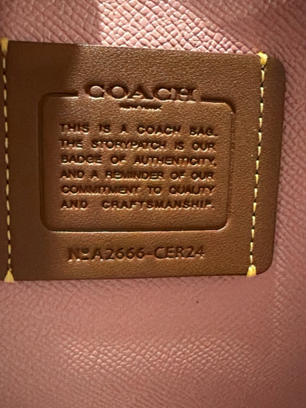 Coach Powder Pink Mollie Tote with Floral Charm and Tan Trim - Picture 6 of 9
